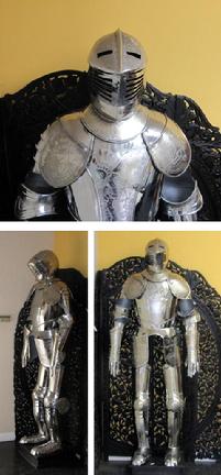 Full suit of armor. Etched
